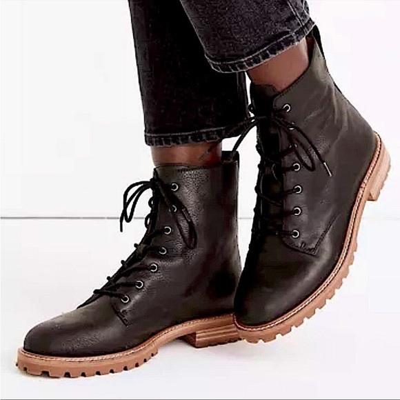 Madewell Shoes - Madewell Clair Lace-Up Leather Boots